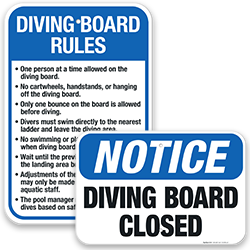 Diving Board Rules Signs
