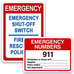 Emergency Telephone Pool Signs