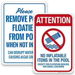Inflatable Items Pool Signs