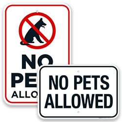 No Pets Allowed Pool Signs