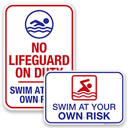 Swim At Your Own Risk Signs