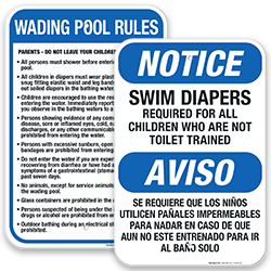 Wading & Baby Pool Rules Signs