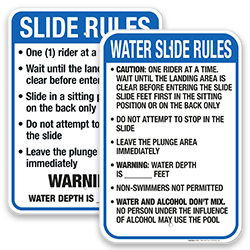 Water Slide Rules Signs