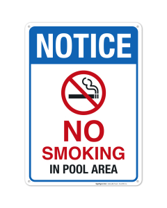 No Smoking in Pool Area Sign, Pool Sign