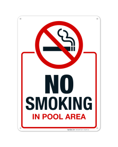 No Smoking Pool Area Sign