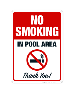 No Smoking In Pool Area Thank You Sign