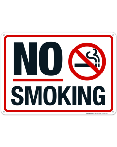 No Smoking Red Border With Symbol Sign
