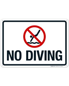 No Diving Sign, Pool Sign, (SI-6644)