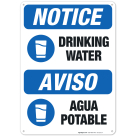 Drinking Water Bilingual Sign, OSHA Notice Sign
