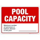 Pool Capacity Pool Sign, Pool Sign