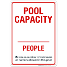 Pool Capacity Sign, Pool Sign