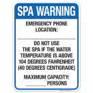 Texas Spa Warning Sign, Complies With State Of Texas Pool Safety Code