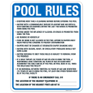 Washington Pool Rules Sign, Complies With State Of Washington Pool Safety Code, (SI-62170)