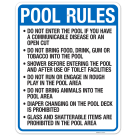 Wisconsin Pool Rules Do Not Enter Sign, Complies With State Of Wisconsin Pool Safety Code, (SI-62178)