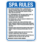 Wyoming Spa Rules Sign, Complies With State Of Wyoming Pool Safety Code