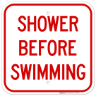 Shower Before Swimming Sign, Pool Sign