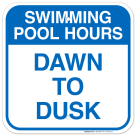 Swimming Pool Hours Sign, Pool Sign, (SI-6606)