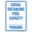 Social Distancing Pool Capacity Sign, Pool Sign