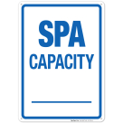 Spa Capacity Sign, Pool Sign