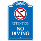 Attention No Diving Sign