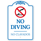 No Diving Bilingual Sign