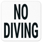 No Diving Vinyl Adhesive Pool Depth Marker, (SI-7556)