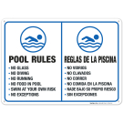 Pool Rules Sign Bilingual, English Spanish Pool Rules Sign Bilingual, English Spanish