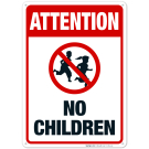 Attention No Children Sign, Traffic Sign Attention No Children Sign, Traffic Sign