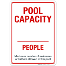 Pool Capacity Sign, Pool Sign Pool Capacity Sign, Pool Sign