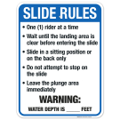 Indiana Slide Rules Sign, Complies With State Of Indiana Pool Safety Code Indiana Slide Rules Sign, Complies With State Of Indiana Pool Safety Code