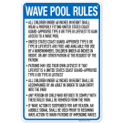 California Wave Pool Rules Sign, Complies With State Of California Pool Safety Code California Wave Pool Rules Sign, Complies With State Of California Pool Safety Code