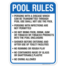 South Dakota Pool Rules Sign, Complies With State Of South Dakota Pool Safety Code, (SI-62154) South Dakota Pool Rules Sign, Complies With State Of South Dakota Pool Safety Code, (SI-62154)
