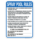 Washington Spray Pool Rules Sign, Complies With State Of Washington Pool Safety Code Washington Spray Pool Rules Sign, Complies With State Of Washington Pool Safety Code