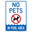 No Pets In Pools Area With Dog Graphic Sign No Pets In Pools Area With Dog Graphic Sign