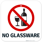 No Glassware With Graphic Sign No Glassware With Graphic Sign