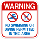 No Swimming Or Diving Permitted In This Area Sign, Pool Sign No Swimming Or Diving Permitted In This Area Sign, Pool Sign