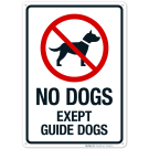 No Dogs Except Guide Dogs Sign No Dogs Except Guide Dogs Sign