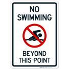 No Swimming Beyond This Point Sign, Pool Sign No Swimming Beyond This Point Sign, Pool Sign