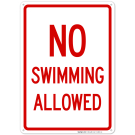 No Swimming Allowed Sign, Pool Sign No Swimming Allowed Sign, Pool Sign
