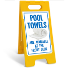 Pool Towels Are Available At The Front Desk Folding Floor Sign, Pool Towels Are Available At The Front Desk Folding Floor Sign,