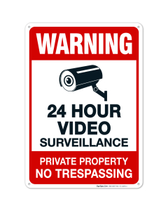 Private Property No Trespassing Sign, Warning Video Surveillance Sign