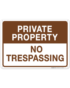 Private Property No Trespassing Sign, (SI-1366)