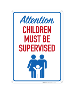 Attention Children Must Be Supervised Pool Sign