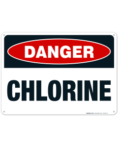 Danger Chlorine Sign, Pool Sign