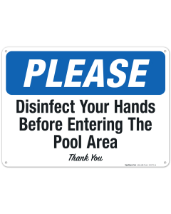 Social Distancing Sign, Wash Your Hands Before Entering The Pool