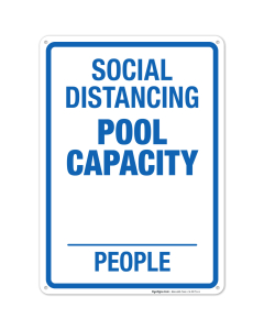 Social Distancing Pool Capacity Sign