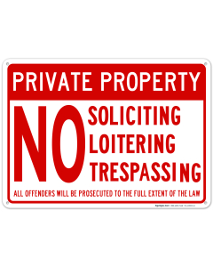 Private Property No Soliciting Sign