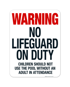 Arkansas No Lifeguard On Duty Sign, Complies With State Of Arkansas Pool Safety Code