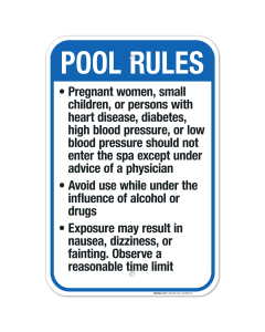 Minnesota Pool Rules Sign, Complies With State Of Minnesota Pool Safety Code