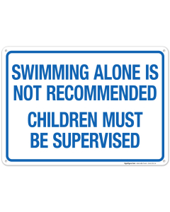 Ohio Swimming Alone Is Not Recommended Sign, Complies With State Of Ohio Pool Safety Code